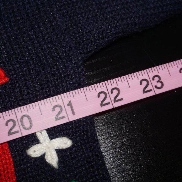 Vintage 90s Floral Christmas Knit Cardigan Sweater - Picture 12 of 13